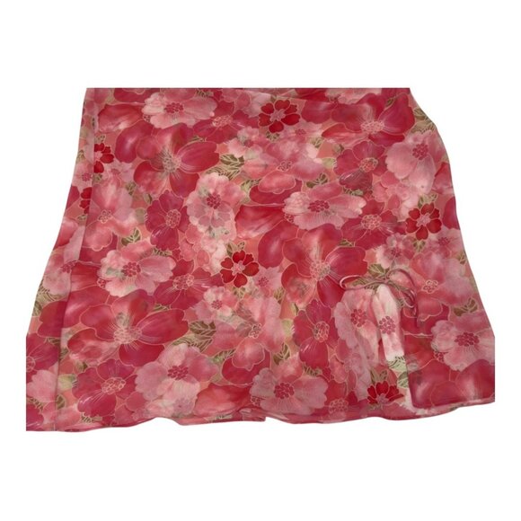 Murano Vintage Sleepwear Pink Floral Sheer Slip Dress Women SZ L 100% Polyester - Picture 10 of 12